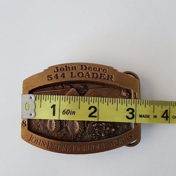 John Deere Model 544 Four Wheel Drive Loader 1997 Brass Belt Buckle Limited Edit - Picture 5 of 7